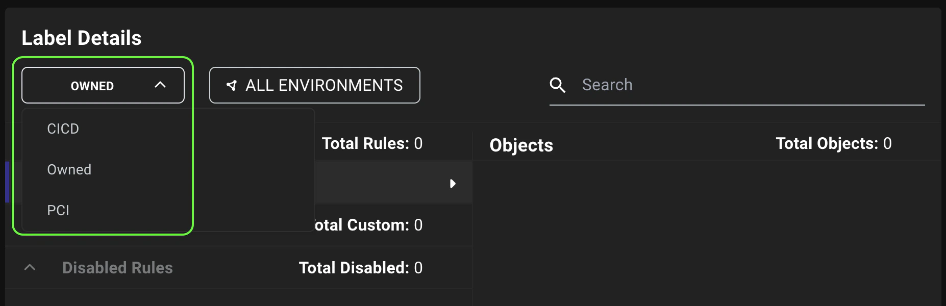A view of the BloodHound main navigation menu showing the new tag icon used for the Labels page, which is now consistent with the iconography used on other label-related features across the platform.