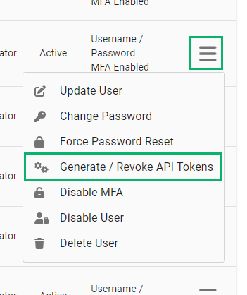 Generate API Tokens
