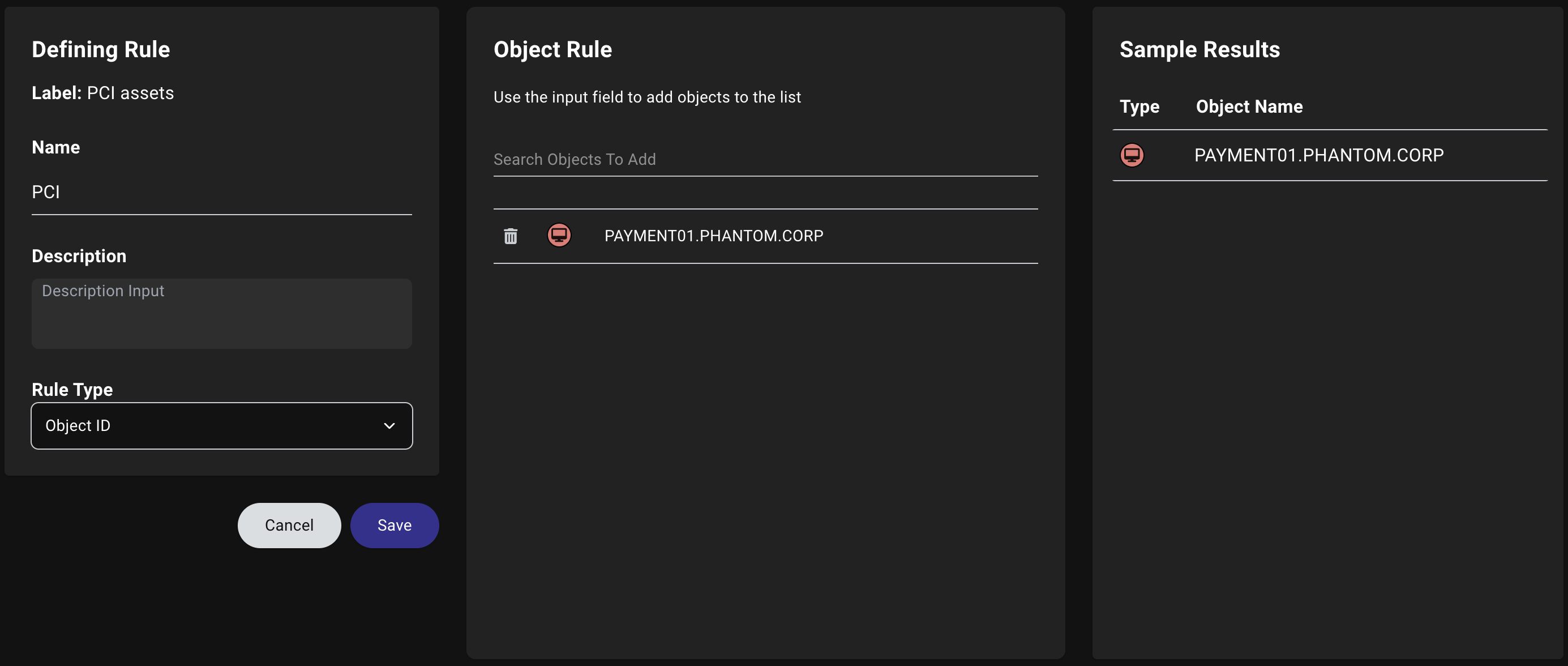 Define a rule for the privilege zone label