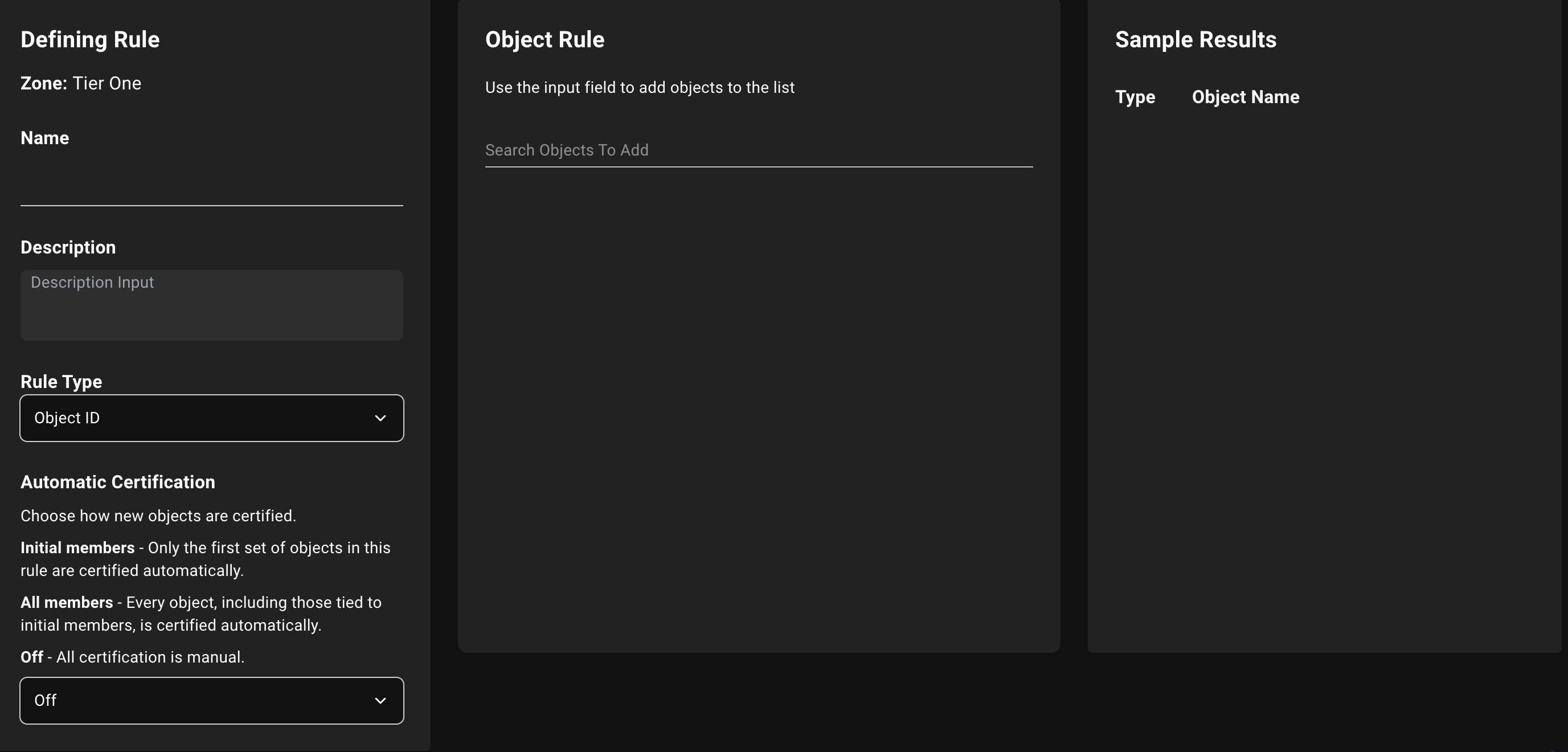 Define a rule for the privilege zone