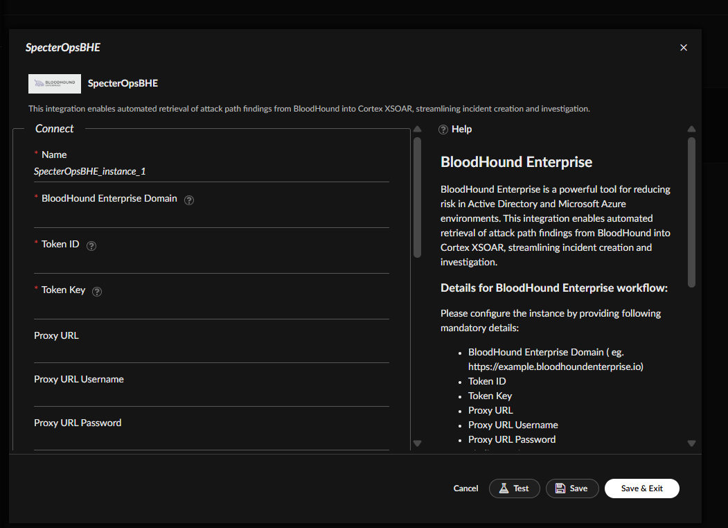 Cortex XSOAR instance configuration showing fetch settings.
