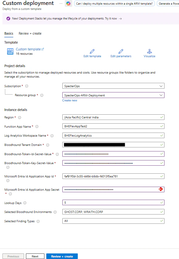 Customize deployment template
