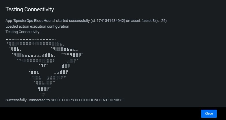 Splunk SOAR successful connectivity confirmation