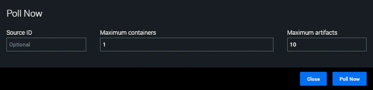 Splunk SOAR poll now option