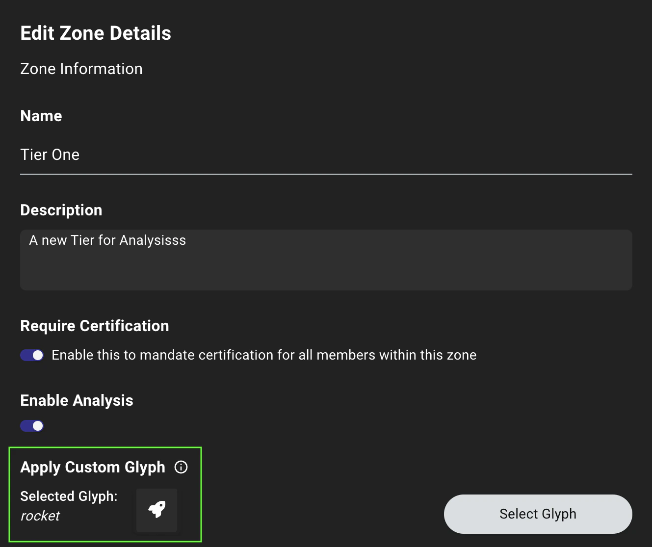 Privilege Zones Custom Glyphs