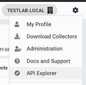 API Explorer menu in the BloodHound UI