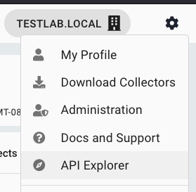 API Explorer menu in the BloodHound UI