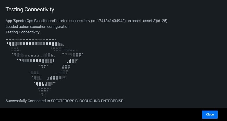 Splunk SOAR successful connectivity confirmation