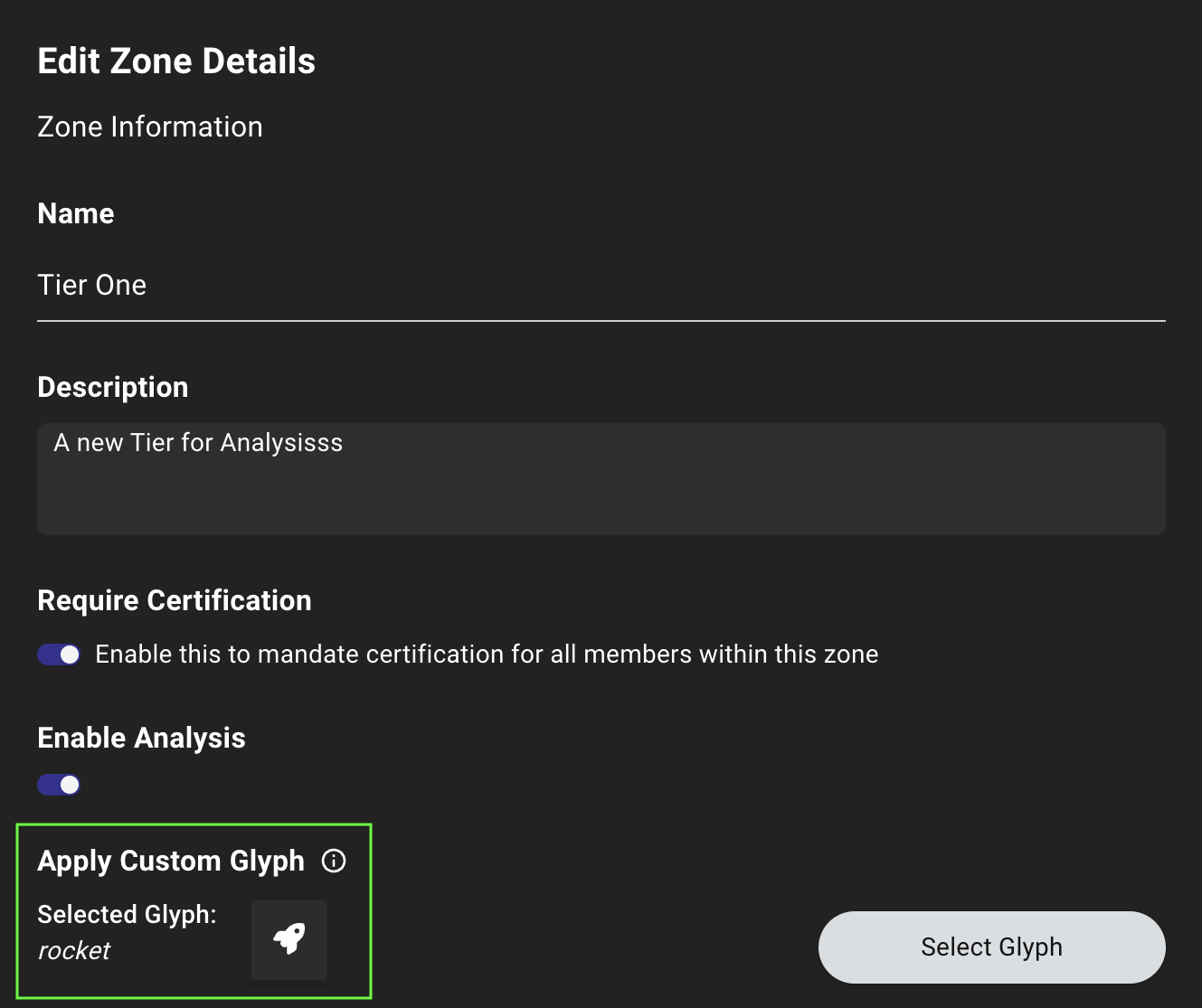 Privilege Zones Custom Glyphs