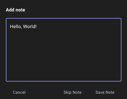 A view of the certification note dialog in the Zone Builder certification tab