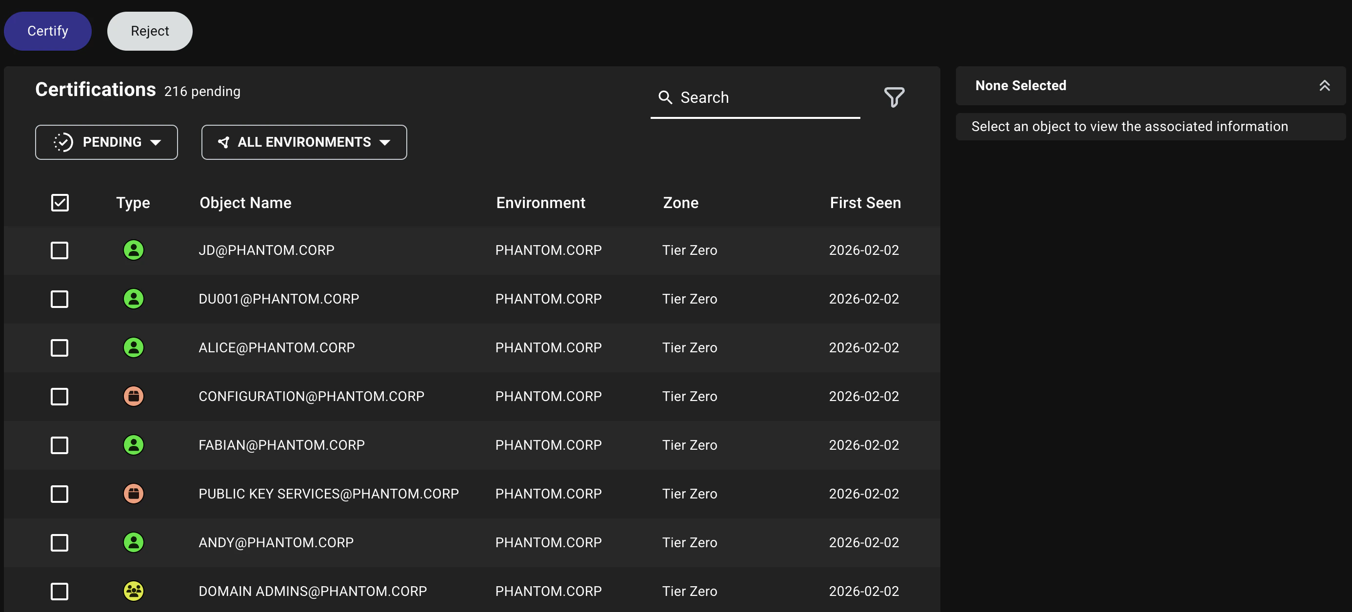 A view of the Zone Builder certification tab