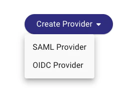 A view of the SSO Configuration page with the Create Provider button highlighted.