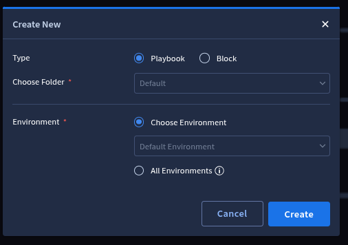 Google SecOps dialog for selecting Playbook as the item type.
