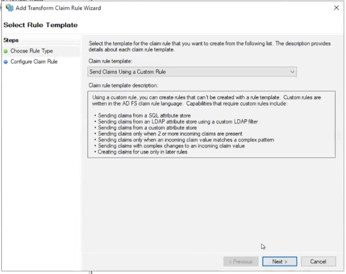 A view of the Add Transform Claim Rule Wizard in ADFS Management