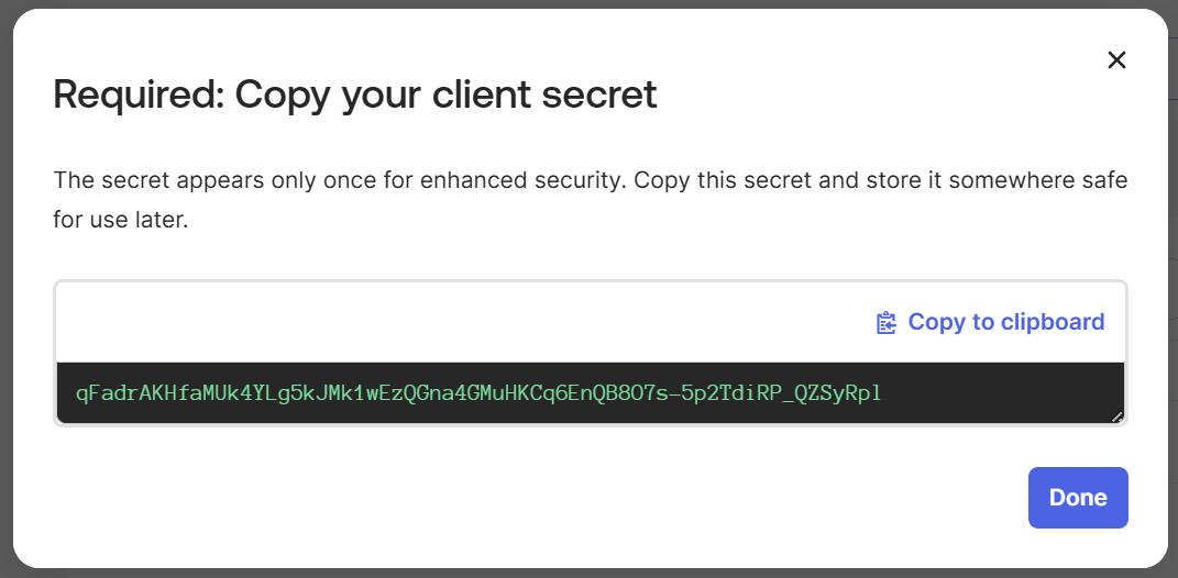 Okta client secret creation