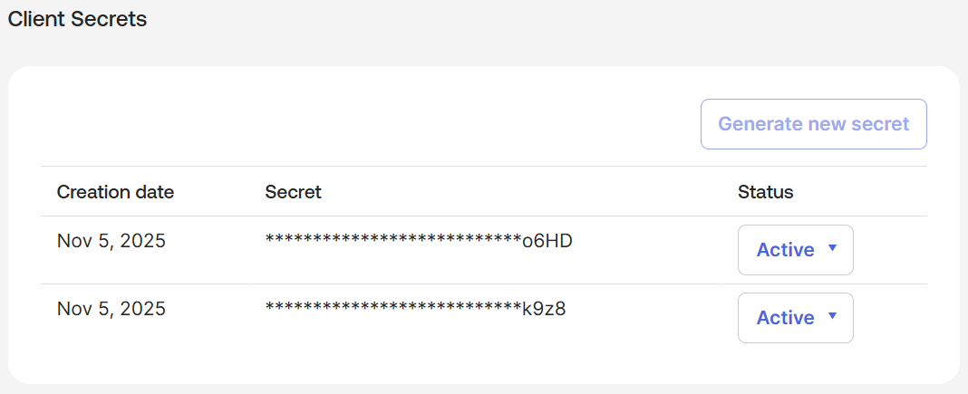 Okta client secret rotation