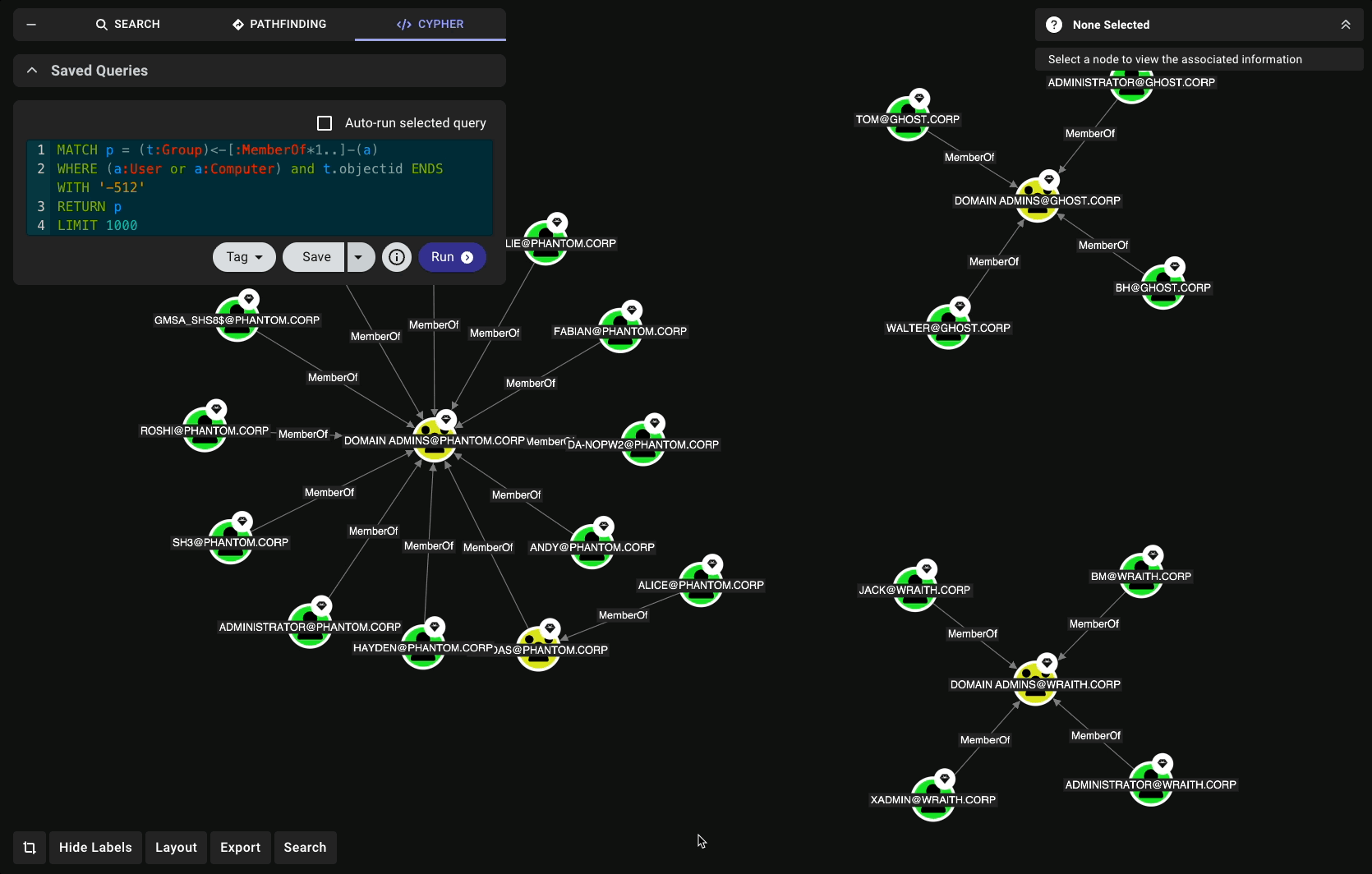 A GIF showing a user resizing columns in BloodHound