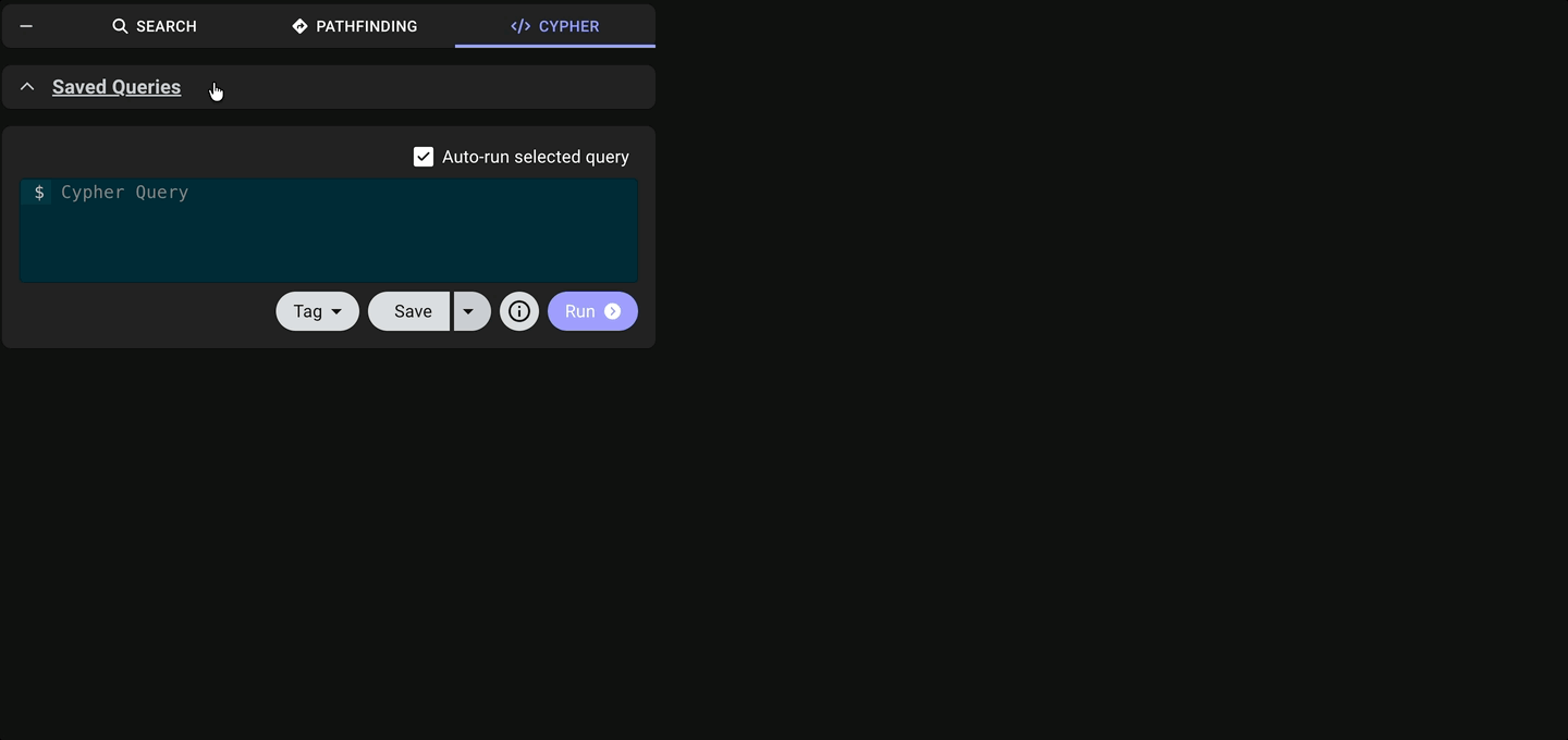 Animated GIF showing new subcategories for saved queries