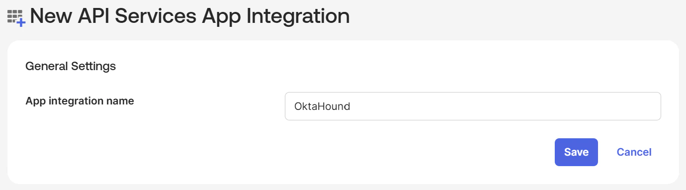 New API Services App Integration - name