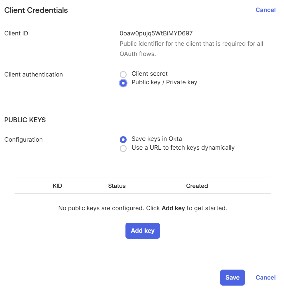 Switch to Public key / Private key authentication