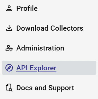 BloodHound menu showing the API Explorer option