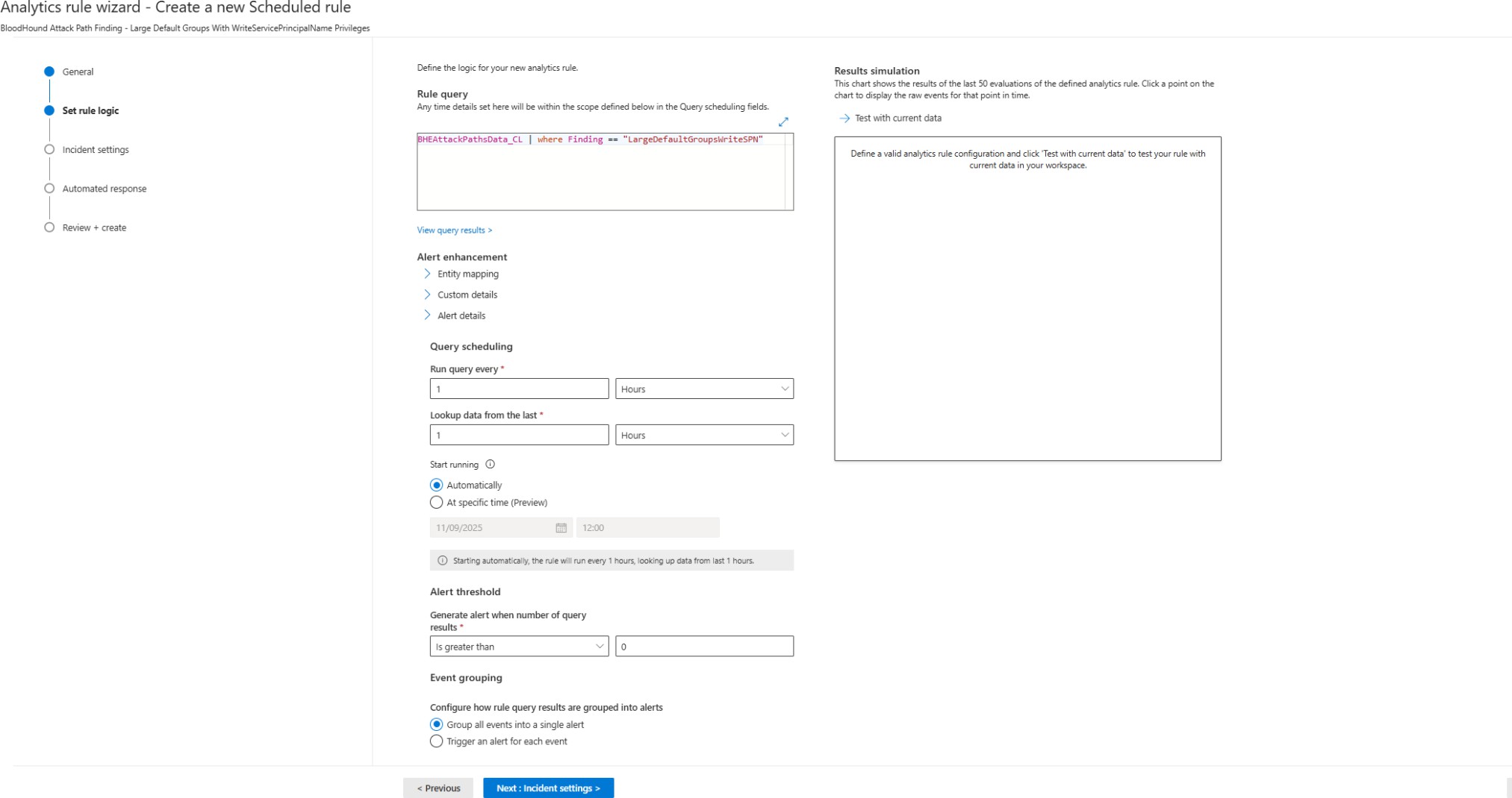 Incident Settings