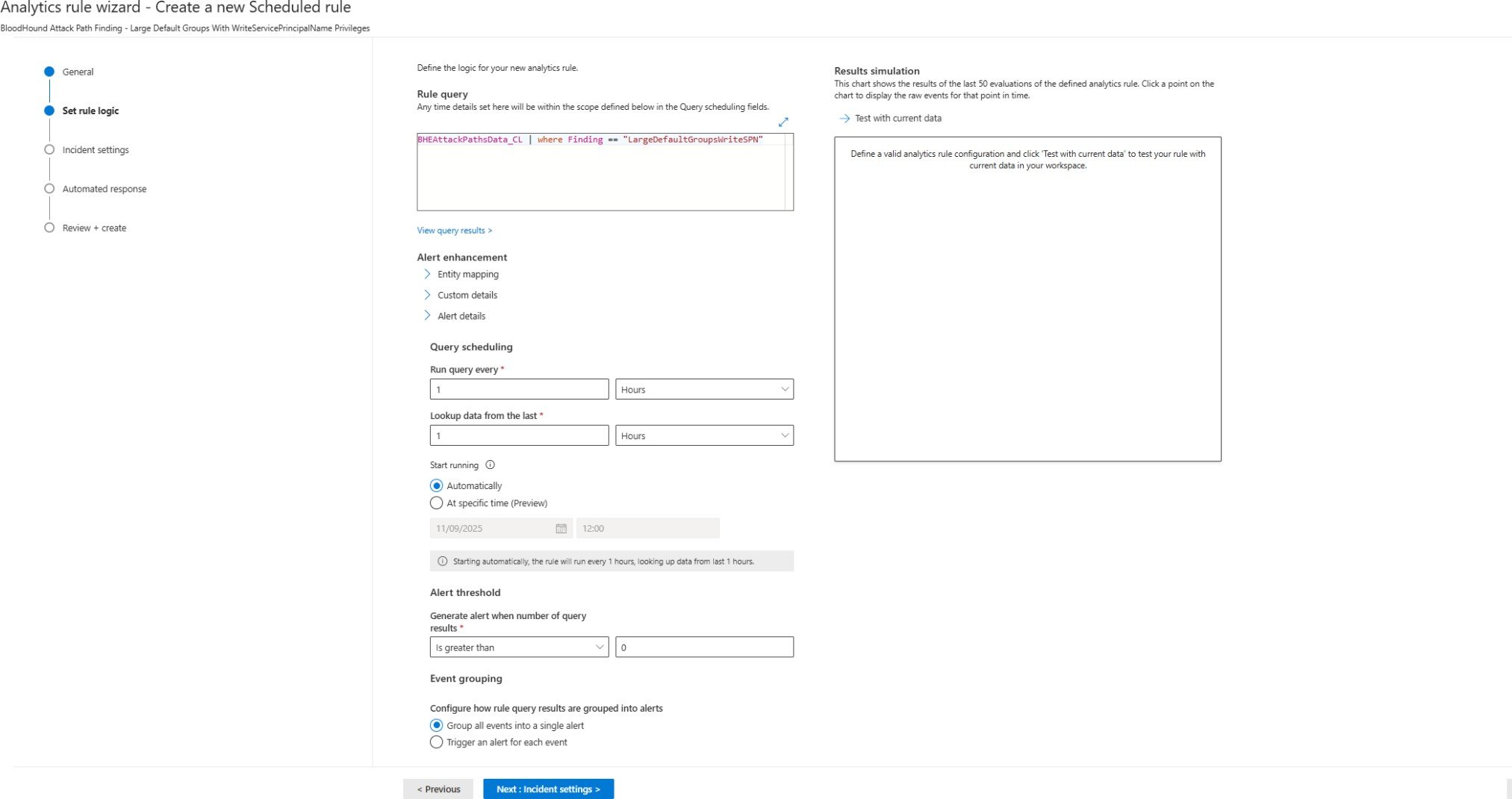 Incident Settings