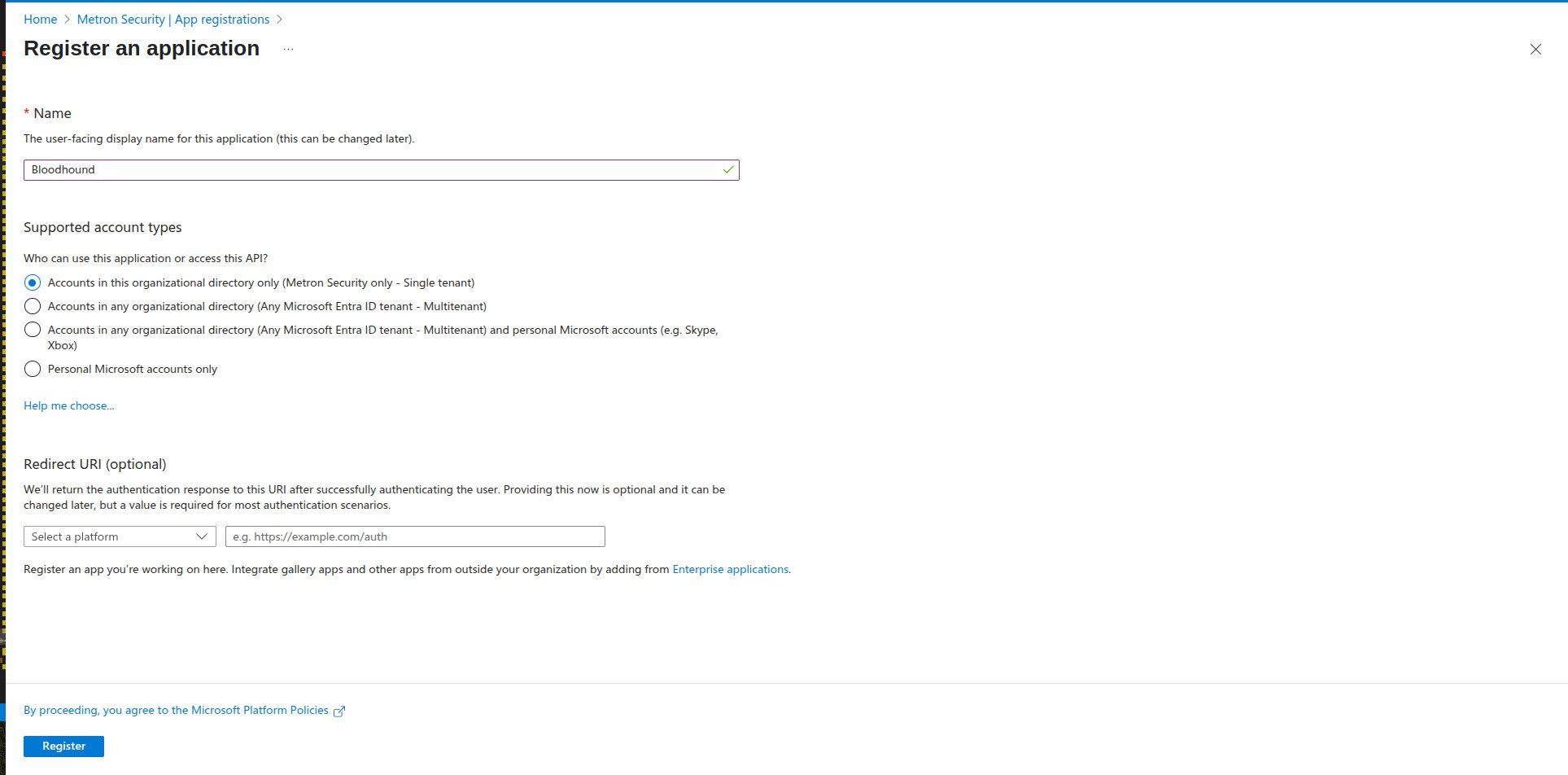 Register Microsoft Entra ID application