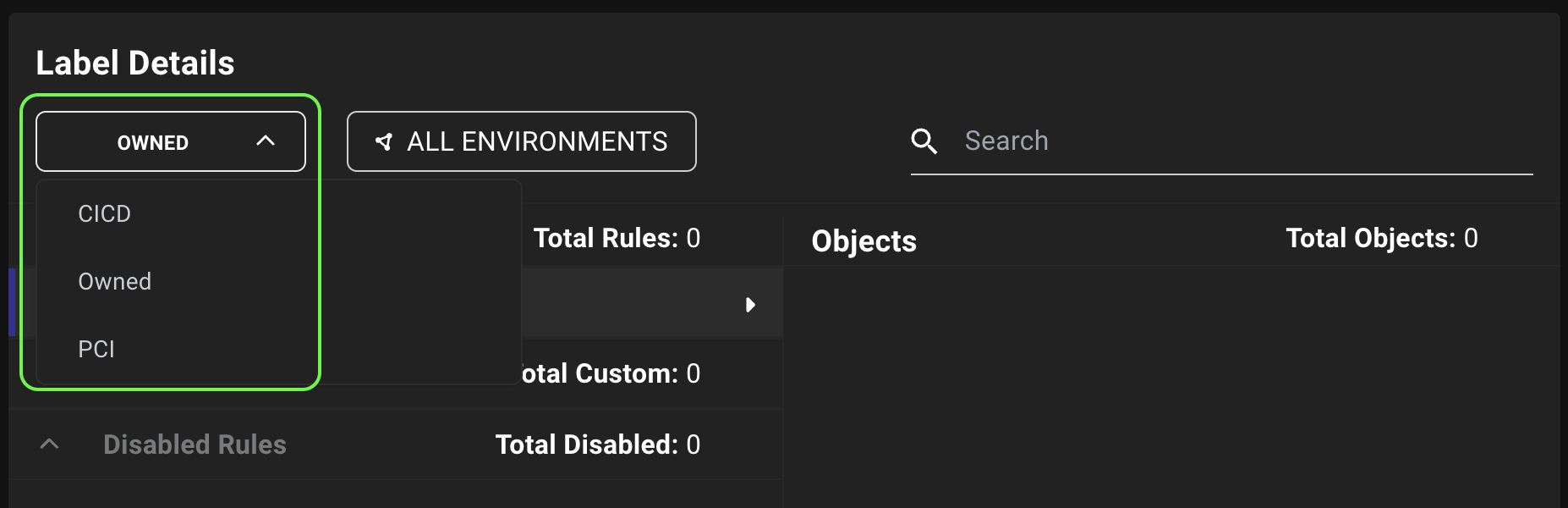 A view of the BloodHound main navigation menu showing the new tag icon used for the Labels page, which is now consistent with the iconography used on other label-related features across the platform.