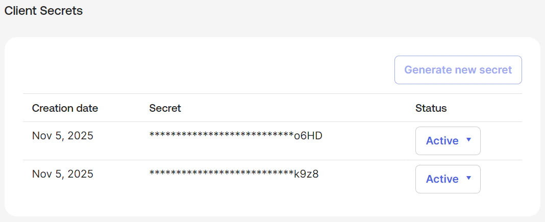 Okta client secret rotation
