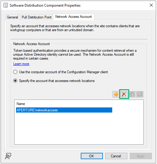 Network access account configuration