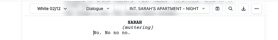 Dialogue element and toolbar