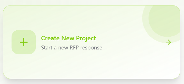Create New Project button on the dashboard