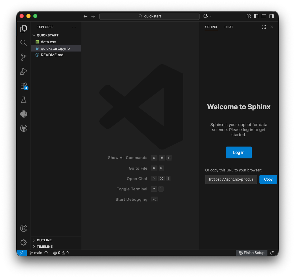 Sphinx interface opened in IDE