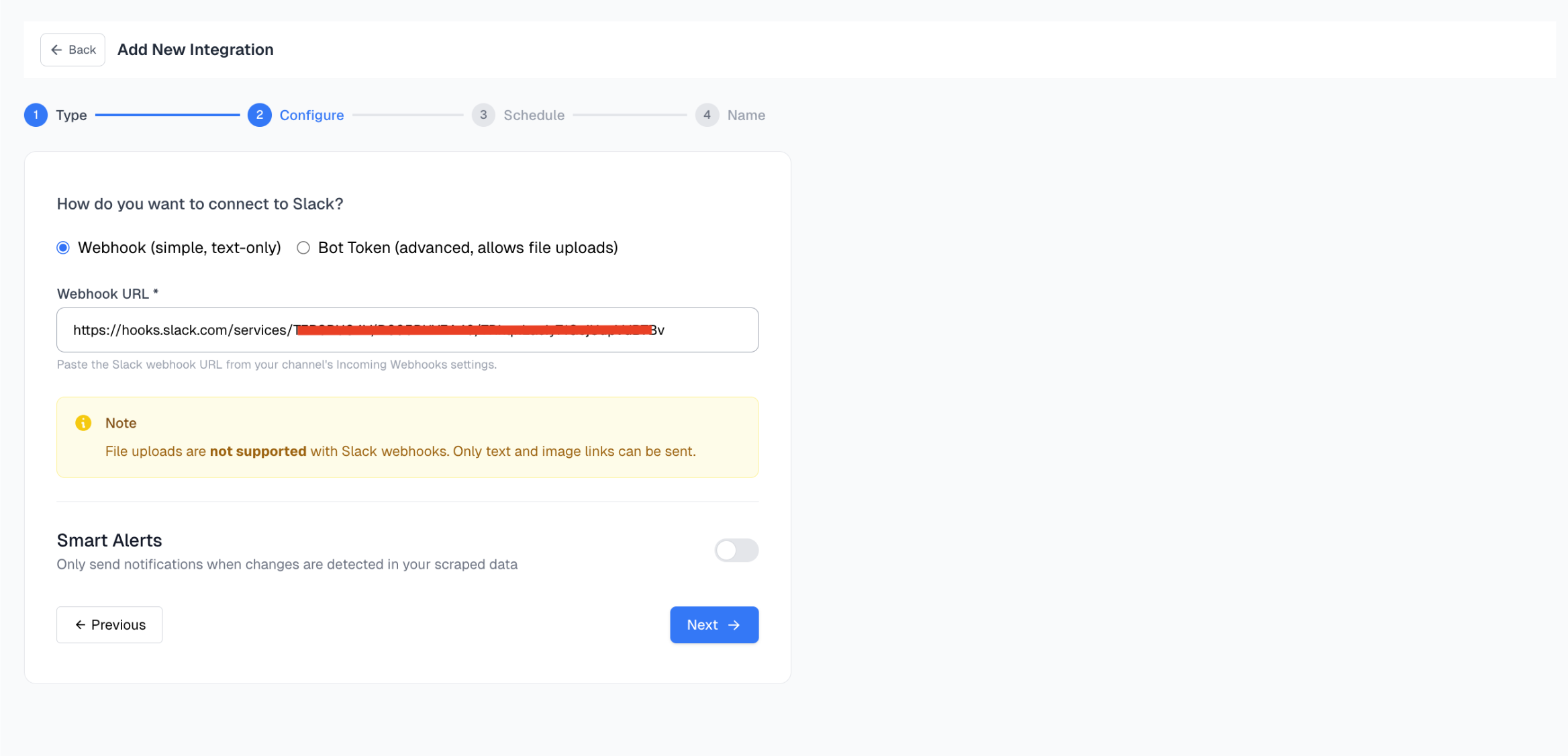 Copy Your Webhook URL