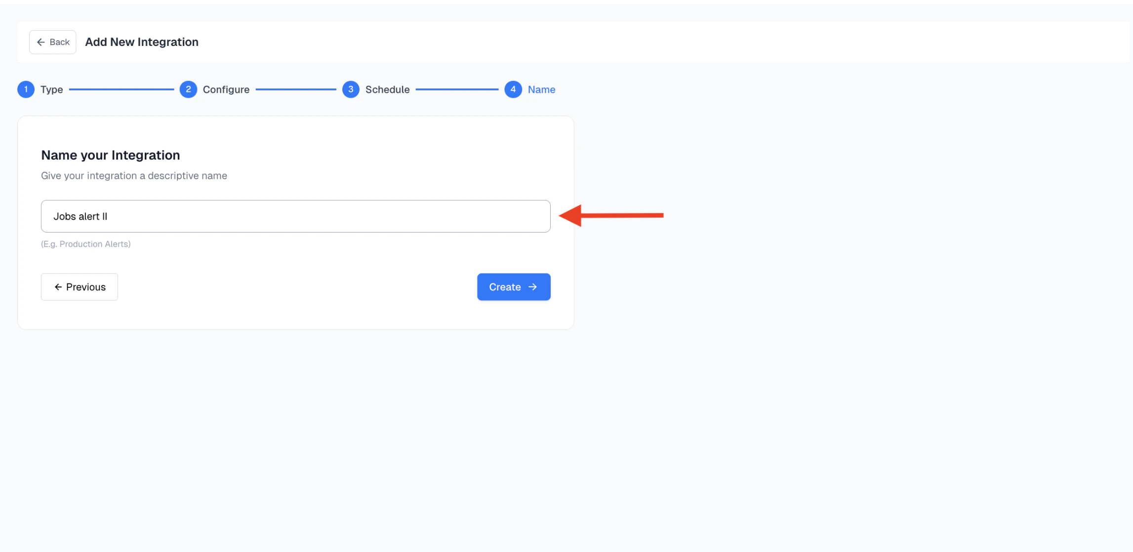 Naming your email integration