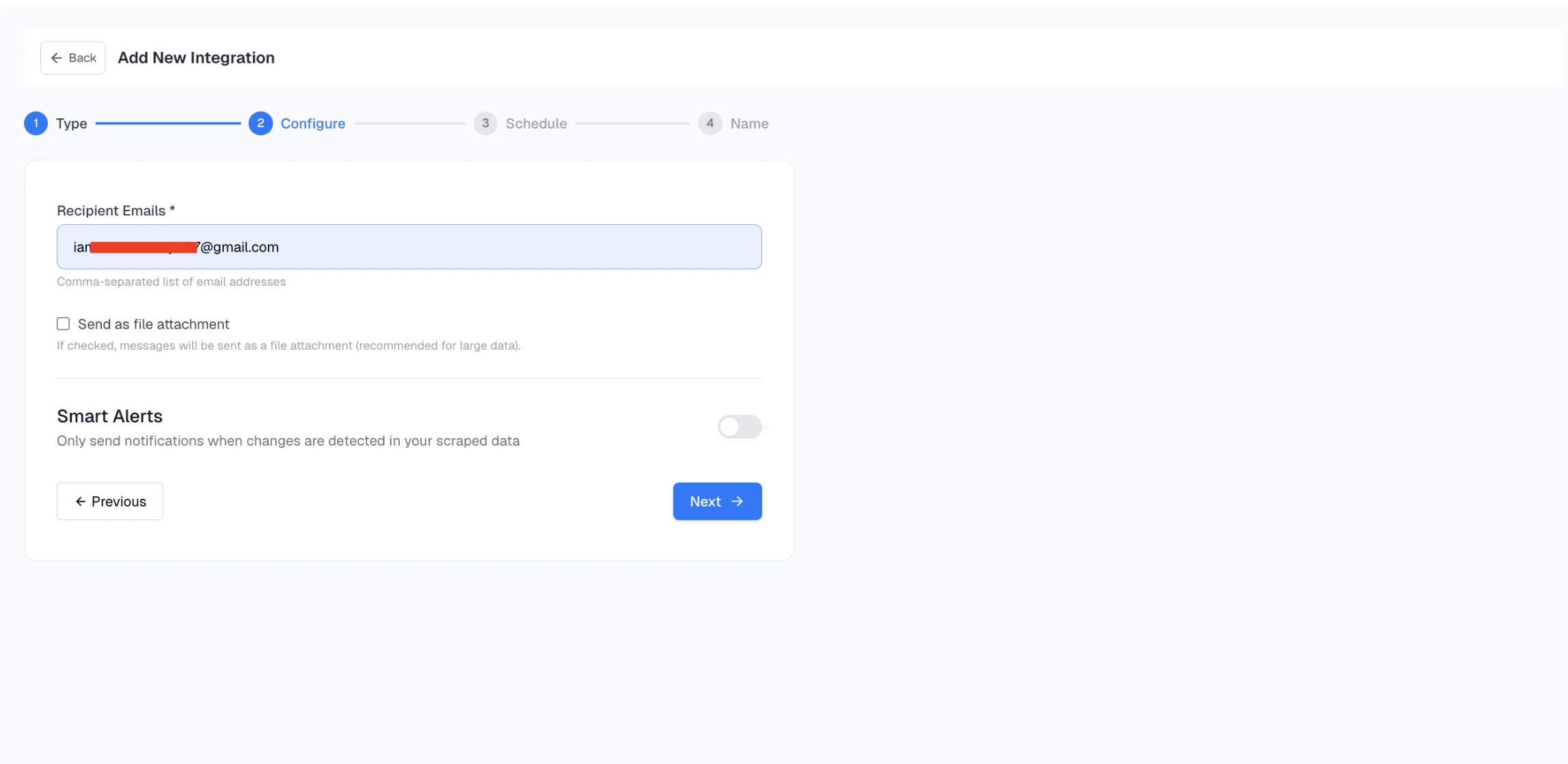 Configuring email settings and enabling attachments