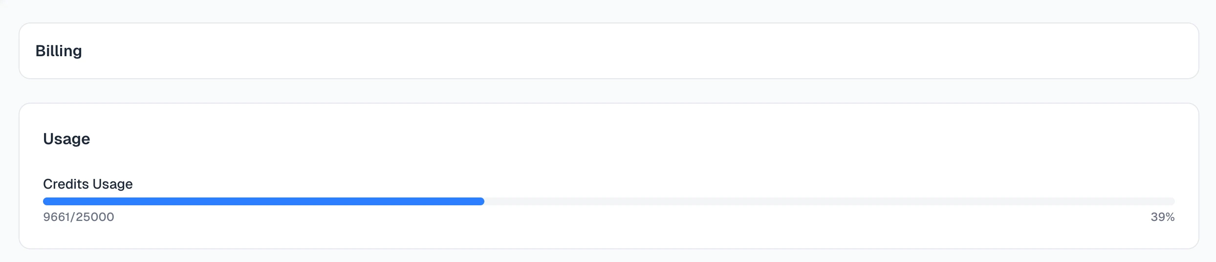 Spidra credit usage progress bar