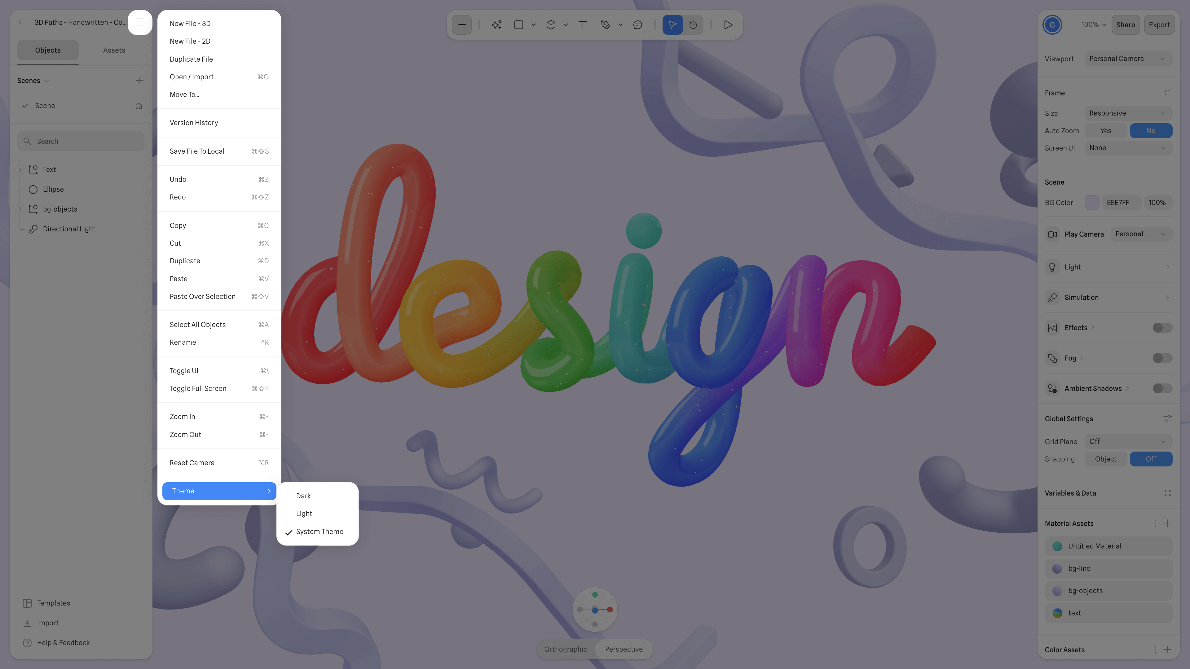 Theme switcher inside the Editor