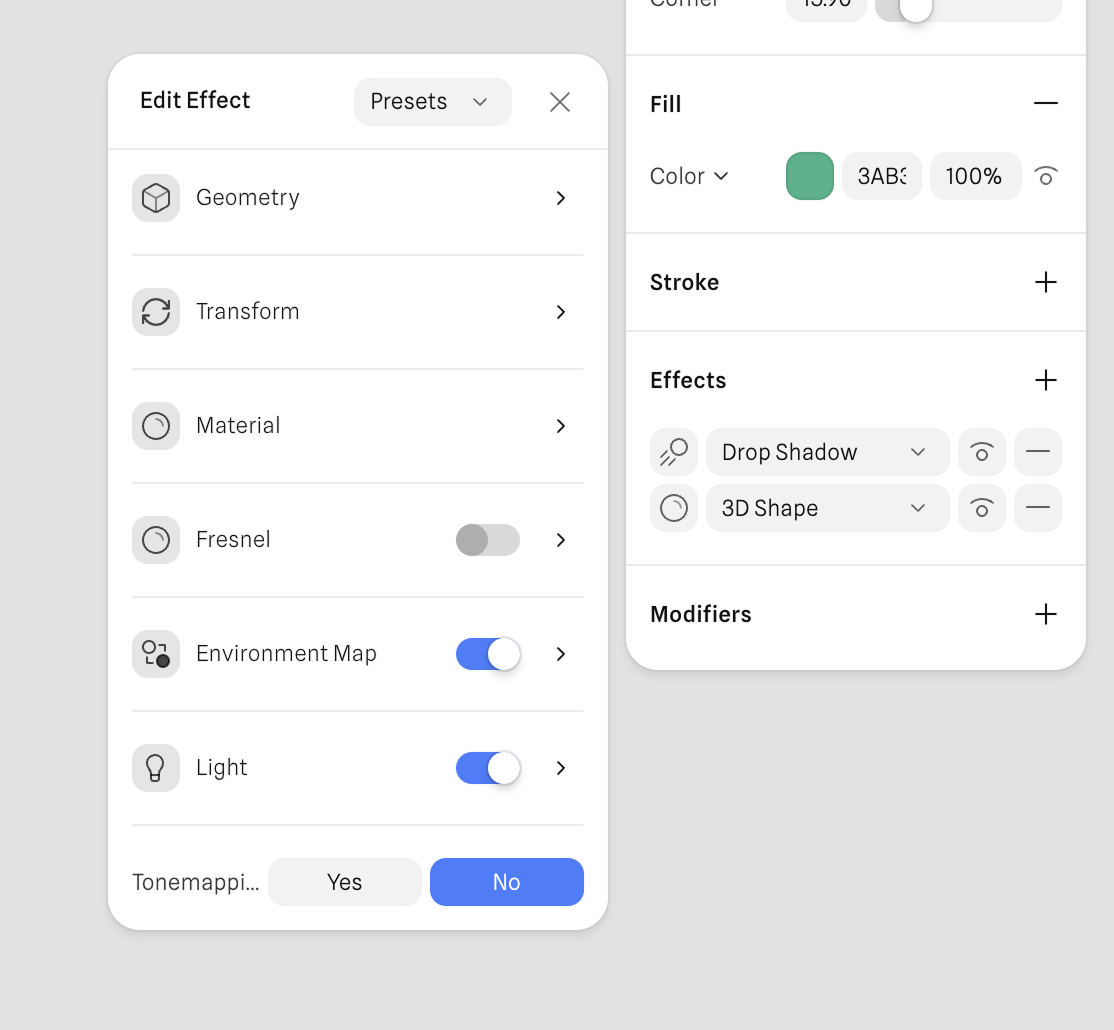 3D Shape effect added in the Effects tab