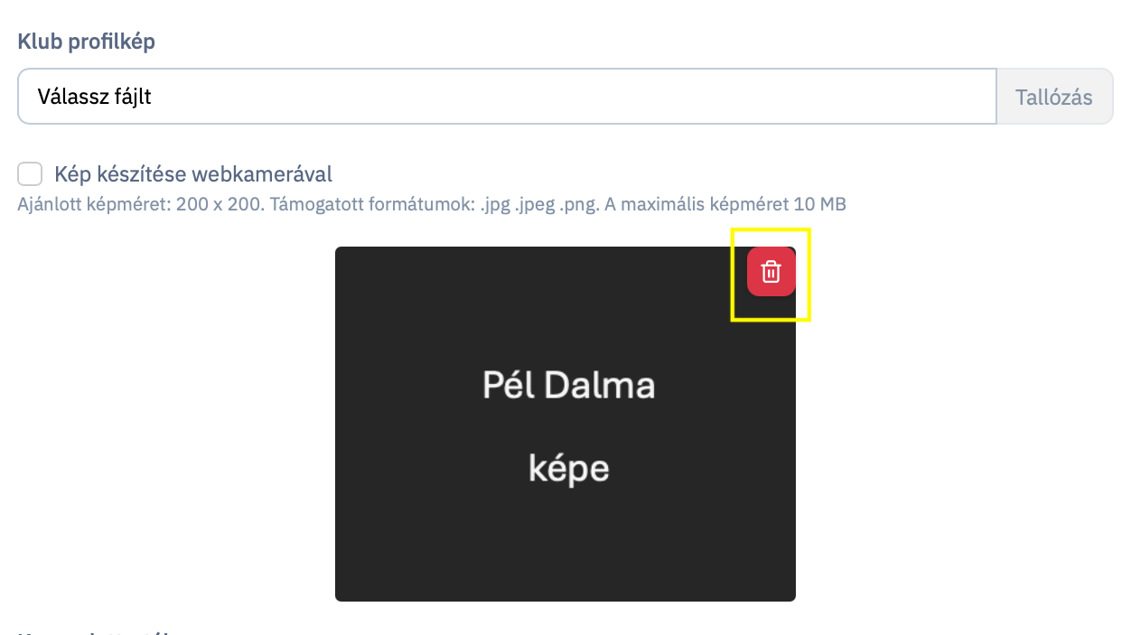 Kép Törlése