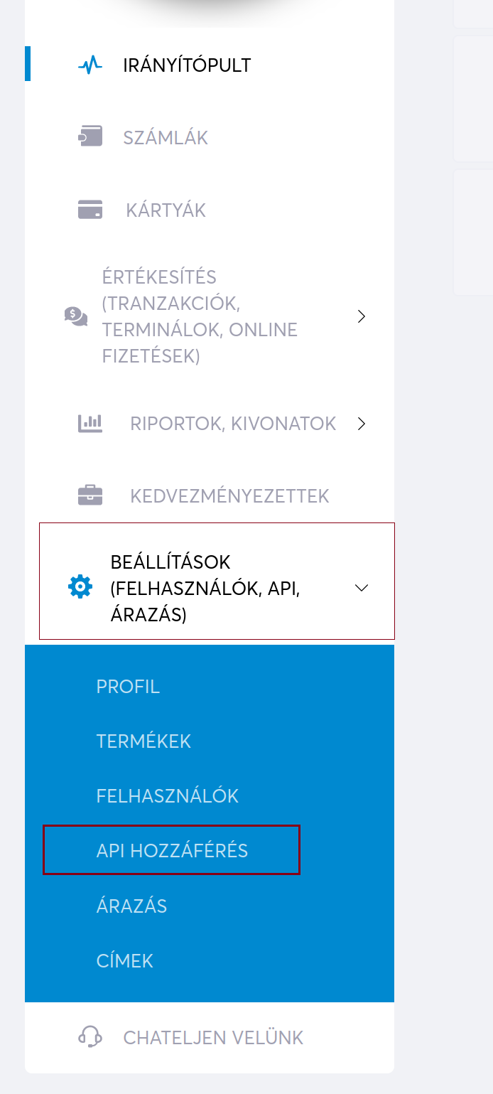 VIVA API Hozzaferes