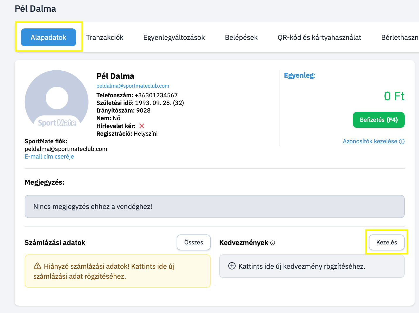 Alapadatok Kezelés Gomb Alapadatok Kezelés Gomb