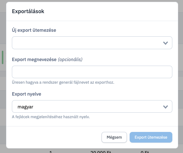 Automatikus Export 1