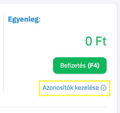 Azonosítók Kezelése