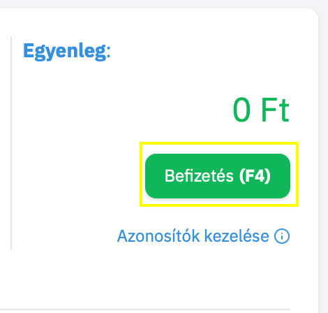 Befizetés Gomb