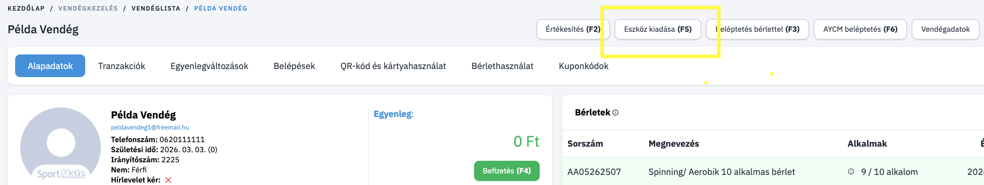 Eszköz Kiadása 1