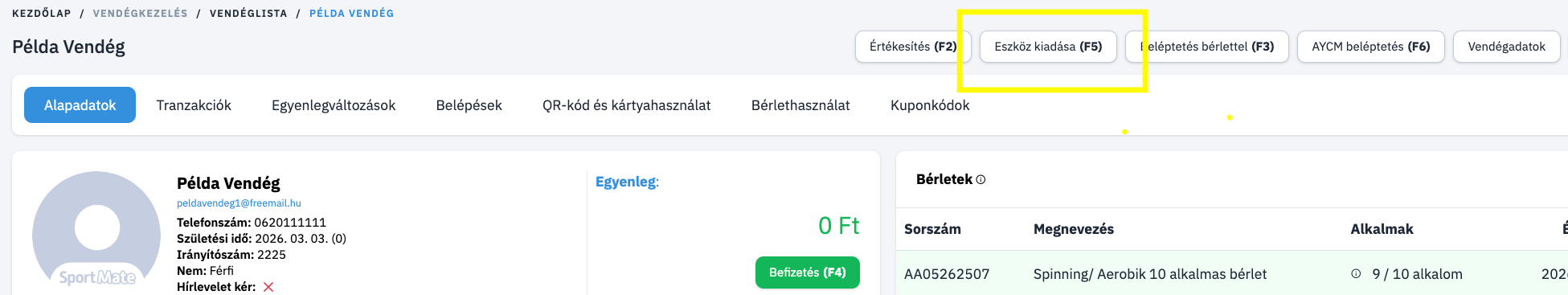 Eszköz Kiadása 1
