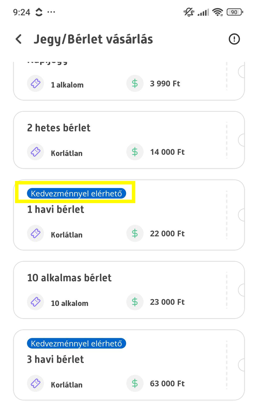 Kedvezmény App Os Megjelenítése