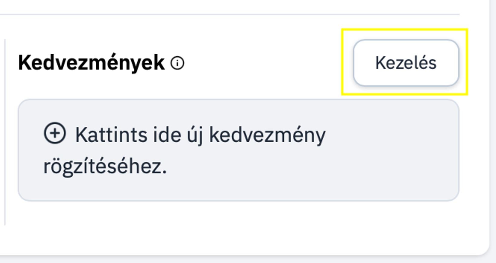 Kedvezmény Kezelése Kedvezmény Kezelése